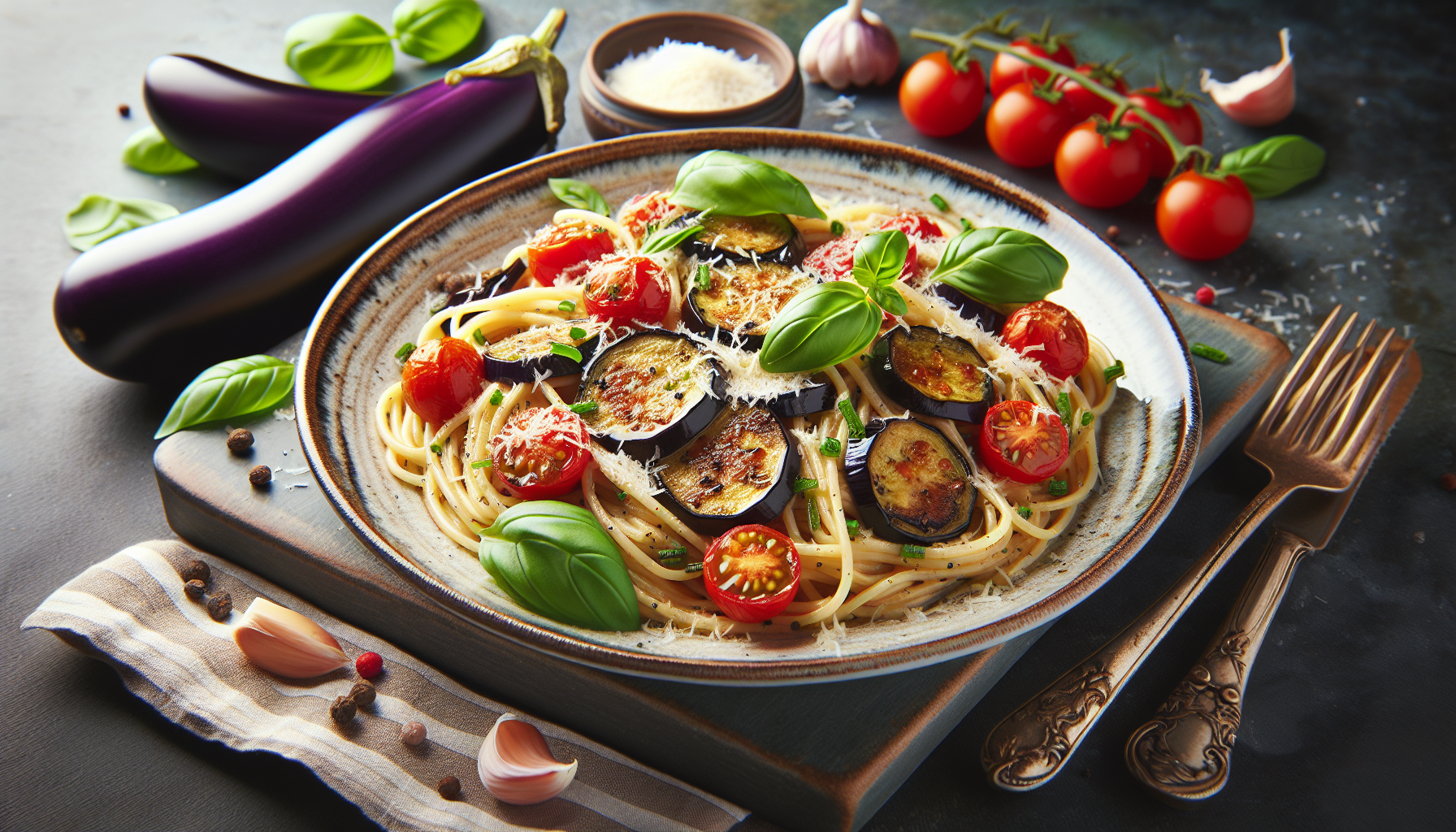 pasta melanzane e pomodorini